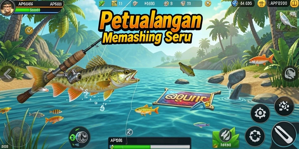 Screenshot AP686 menampilkan aksi memancing yang seru dan mengasyikkan.