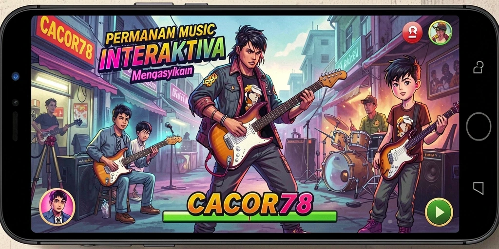 Tampilan gameplay interaktif dengan alat musik virtual yang seru.