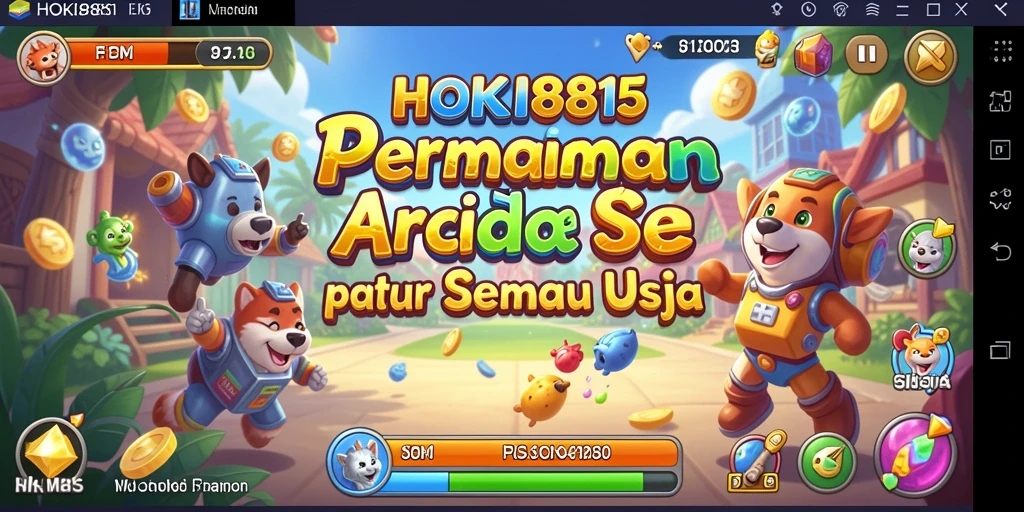 Screenshot utama HOKI8815 menampilkan gameplay yang seru dan penuh warna.
