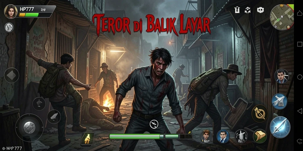 Gameplay mencekam dari HP777 yang menunjukkan suasana seram.