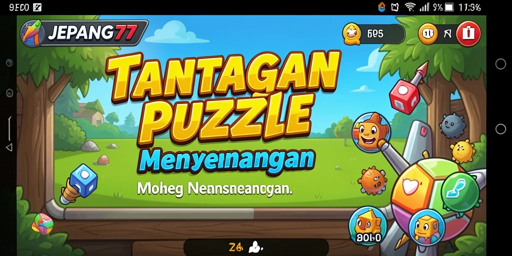 Tampilan gameplay yang memukau dari JEPANG77 saat menyelesaikan puzzle.