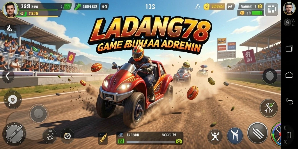 Gameplay menyenangkan di LADANG78 dengan balapan yang seru dan menantang.