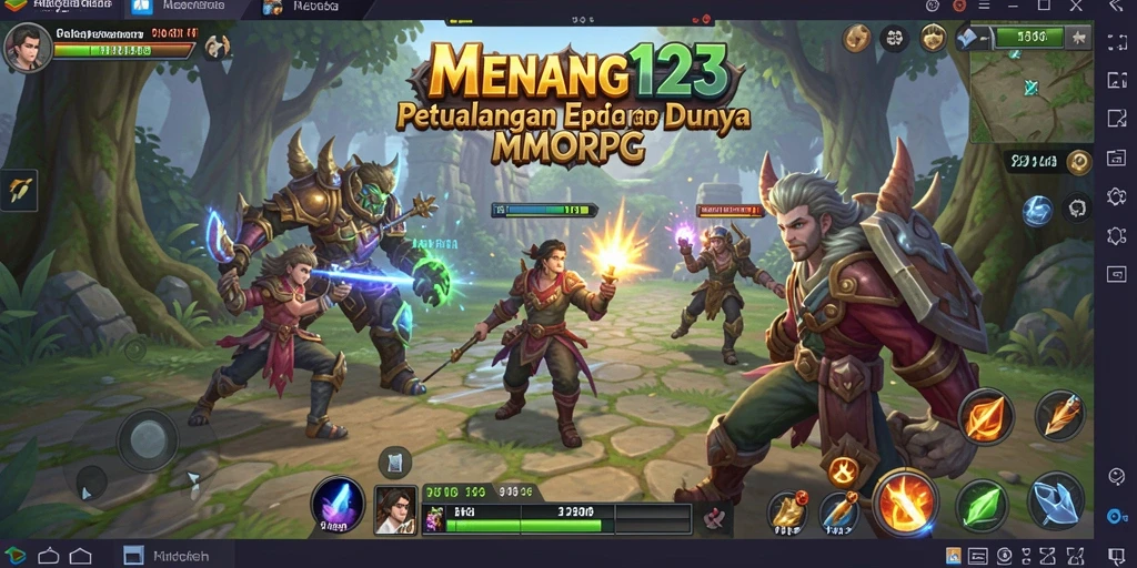 Tampilan gameplay mendebarkan dalam dunia MMORPG MENANG123.