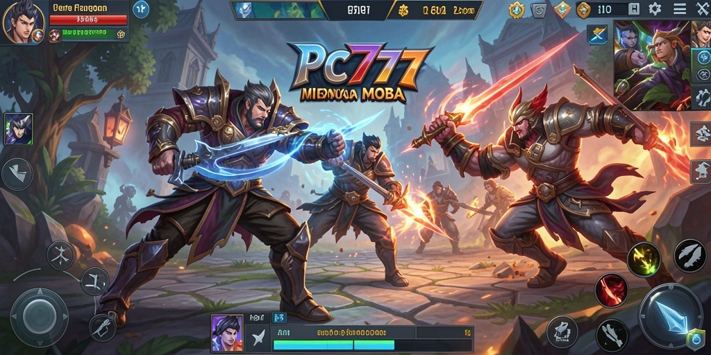 Tampilan menarik dari gameplay pertarungan tim di PC777.