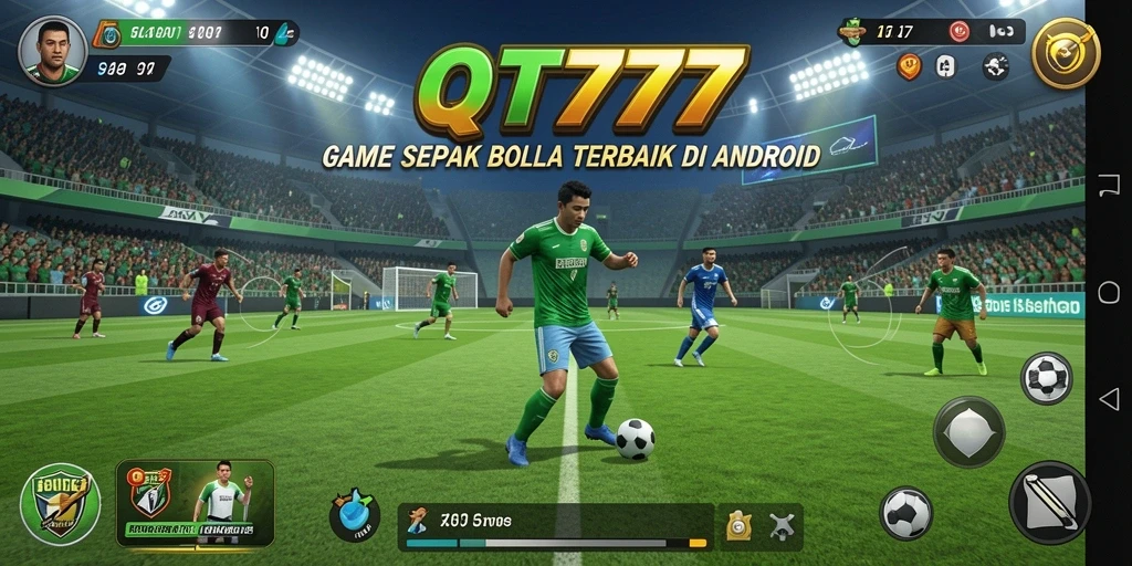 Screenshot QT777 menampilkan aksi seru pertandingan sepak bola.