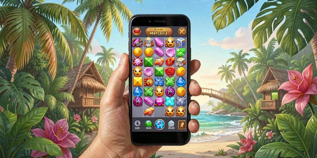 Gameplay seru RK55 dengan grafis colorful dan menantang.