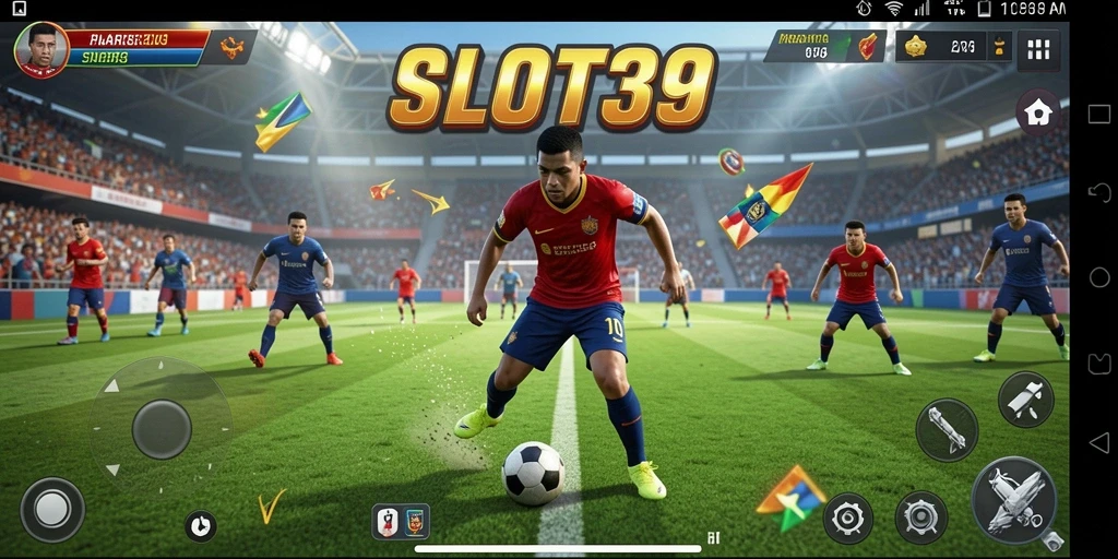 Tampilan gameplay yang mendebarkan dalam permainan olahraga SLOT39.