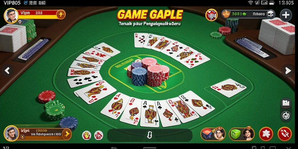Tampilan menarik dari gameplay Gaple VIP805 yang seru.
